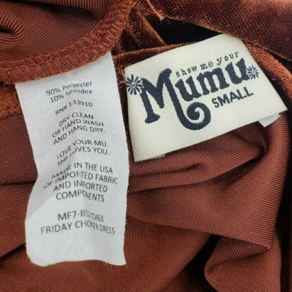 Show Me Your Mumu Friday Rust Velvet Choker Dress - Picture 5 of 5
